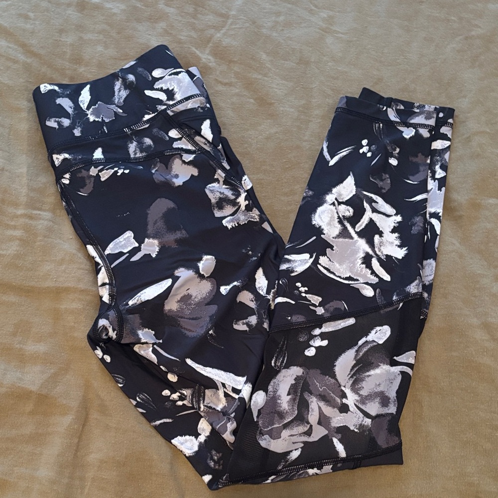 Lole Black and Gray Floral Leggings